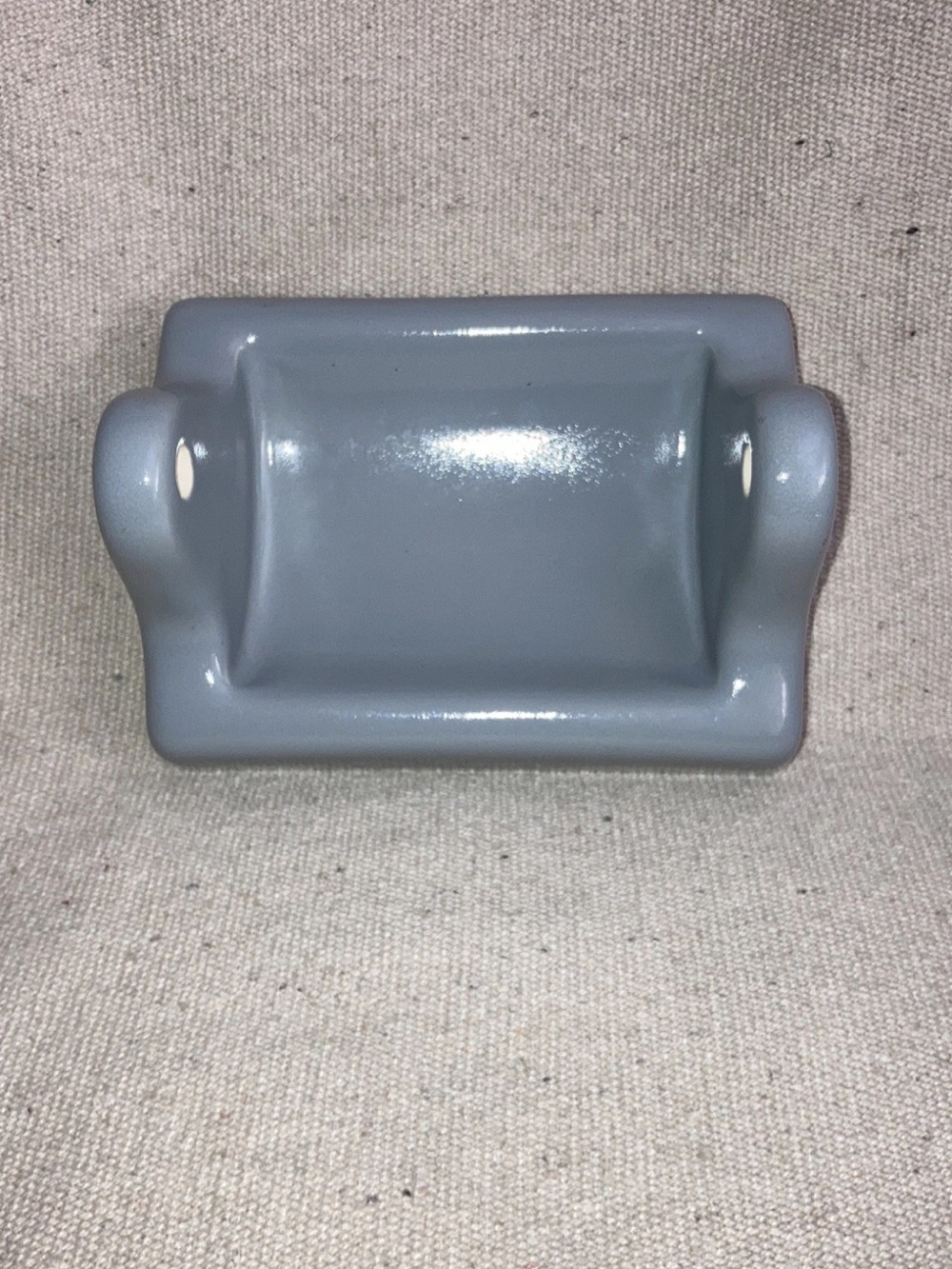 Vintage Glossy Gray Ceramic Toilet Paper Holder 1/4” Recessed MCM Bath New